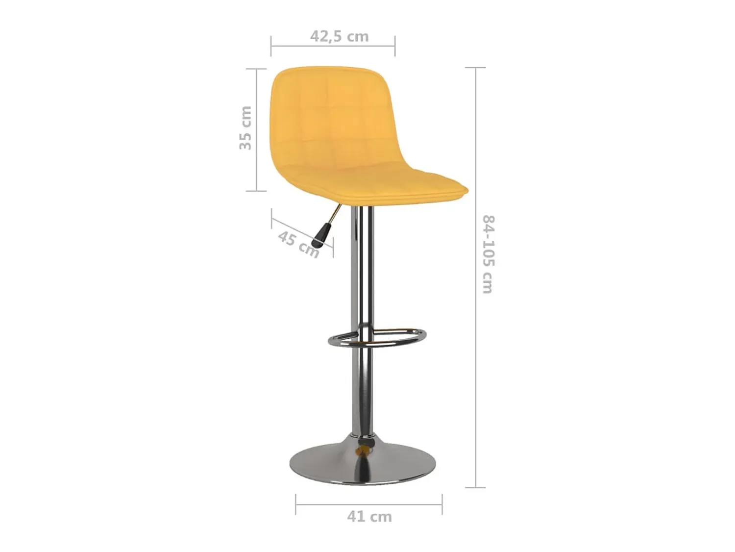 Online vidaxl Bancos de bar 2 pcs tecido Amarelo