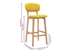 Clearance vidaxl Bancos de bar 2 pcs tecido mostarda Amarelo