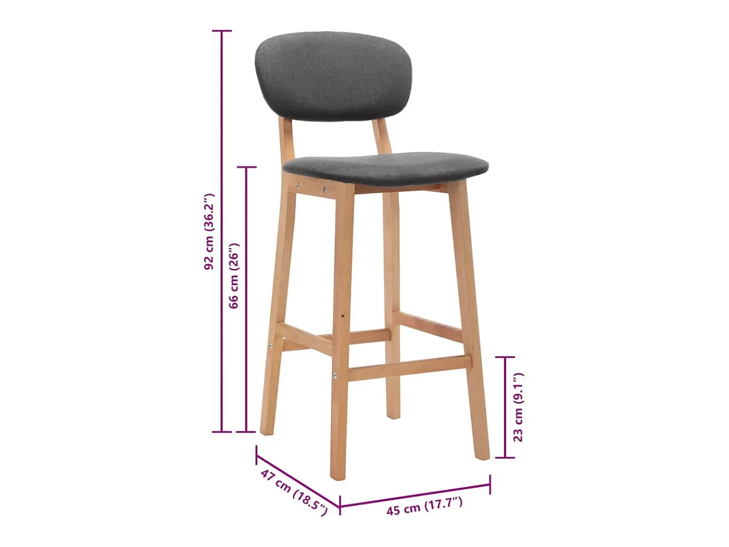 Banco*vidaxl Bancos de bar 2 pcs tecido -escuro Cinzento
