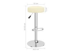 Banco*vidaxl Bancos de bar 2 pcs tecido cor Creme