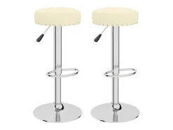 Banco*vidaxl Bancos de bar 2 pcs tecido cor Creme