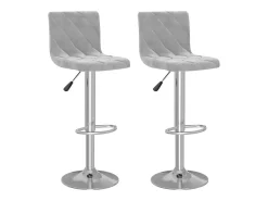 Banco* Bancos de bar 2 pcs veludo -claro PT134162 Cinzento