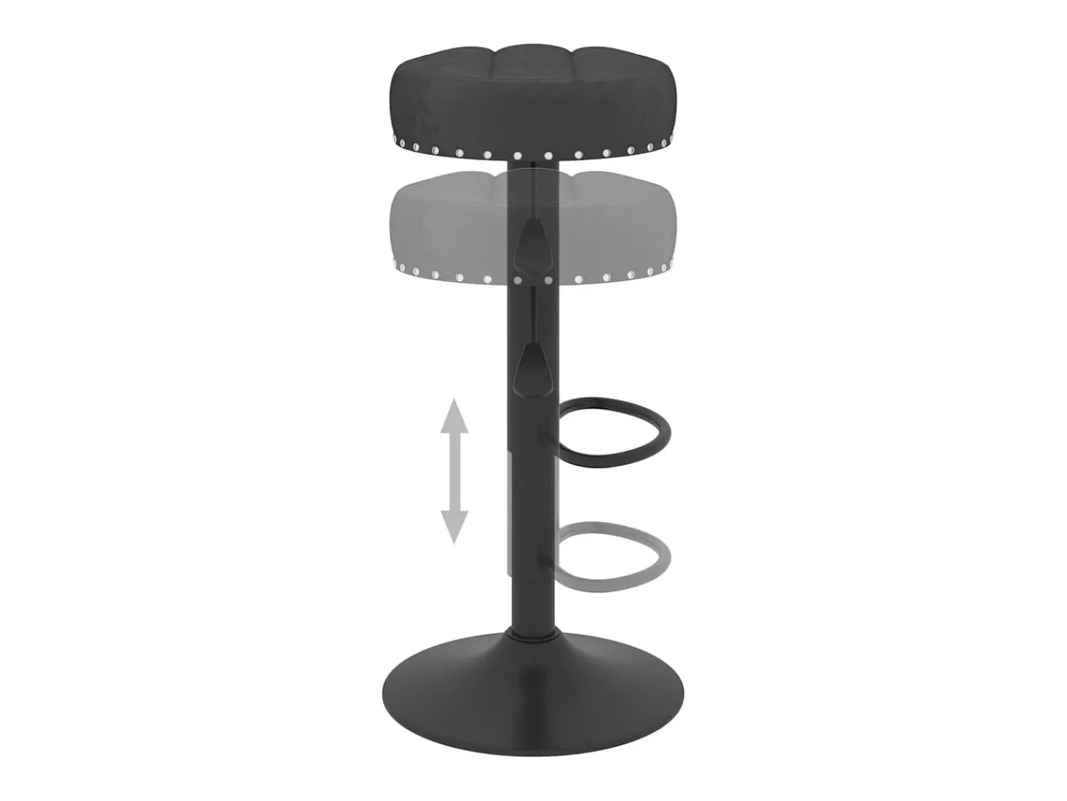 Banco*vidaxl Bancos de bar 2 pcs veludo Preto