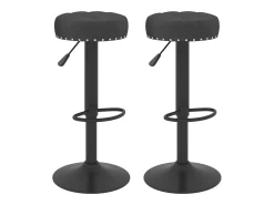 Banco*vidaxl Bancos de bar 2 pcs veludo Preto