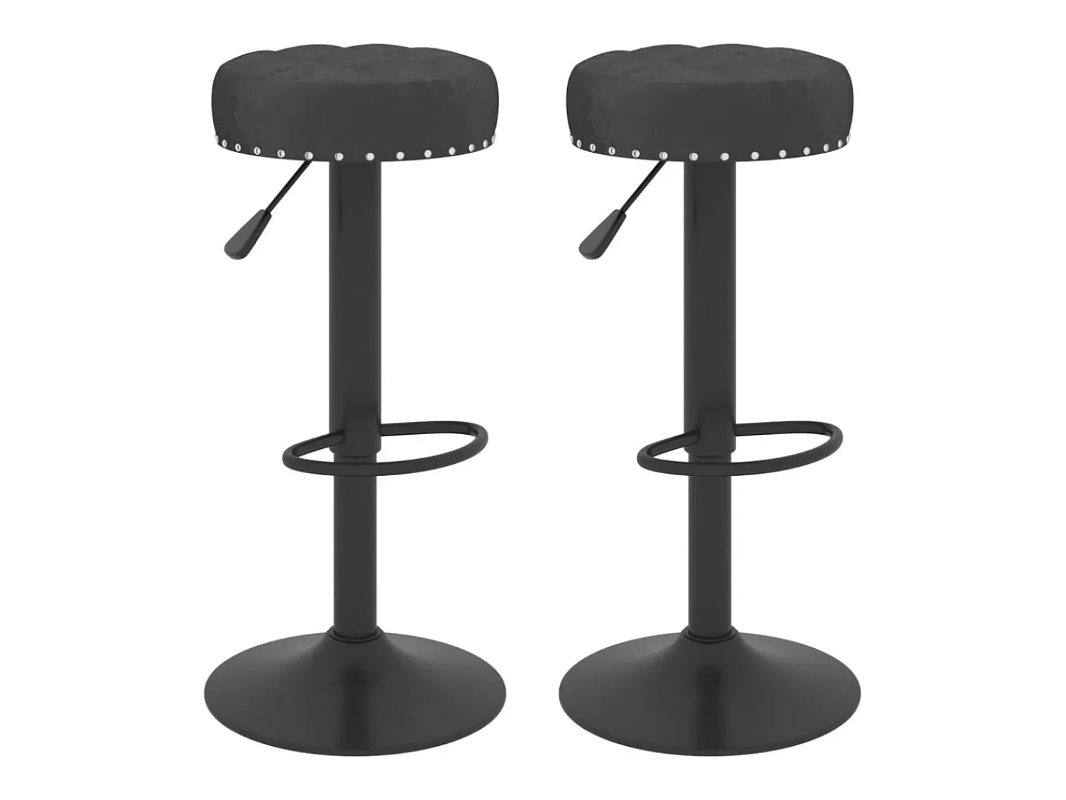 Banco*vidaxl Bancos de bar 2 pcs veludo Preto