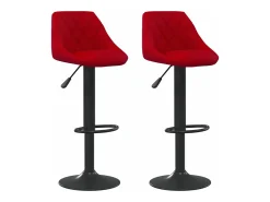 vidaxl Bancos de bar 2 pcs veludo tinto^ Banco