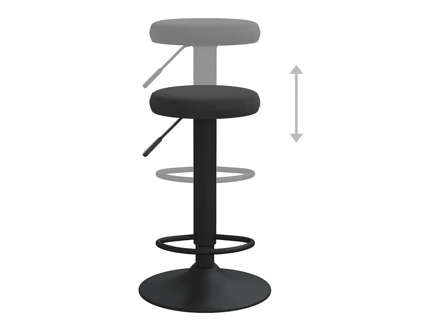 Banco*vidaxl Bancos de bar 2 pcs veludo Preto