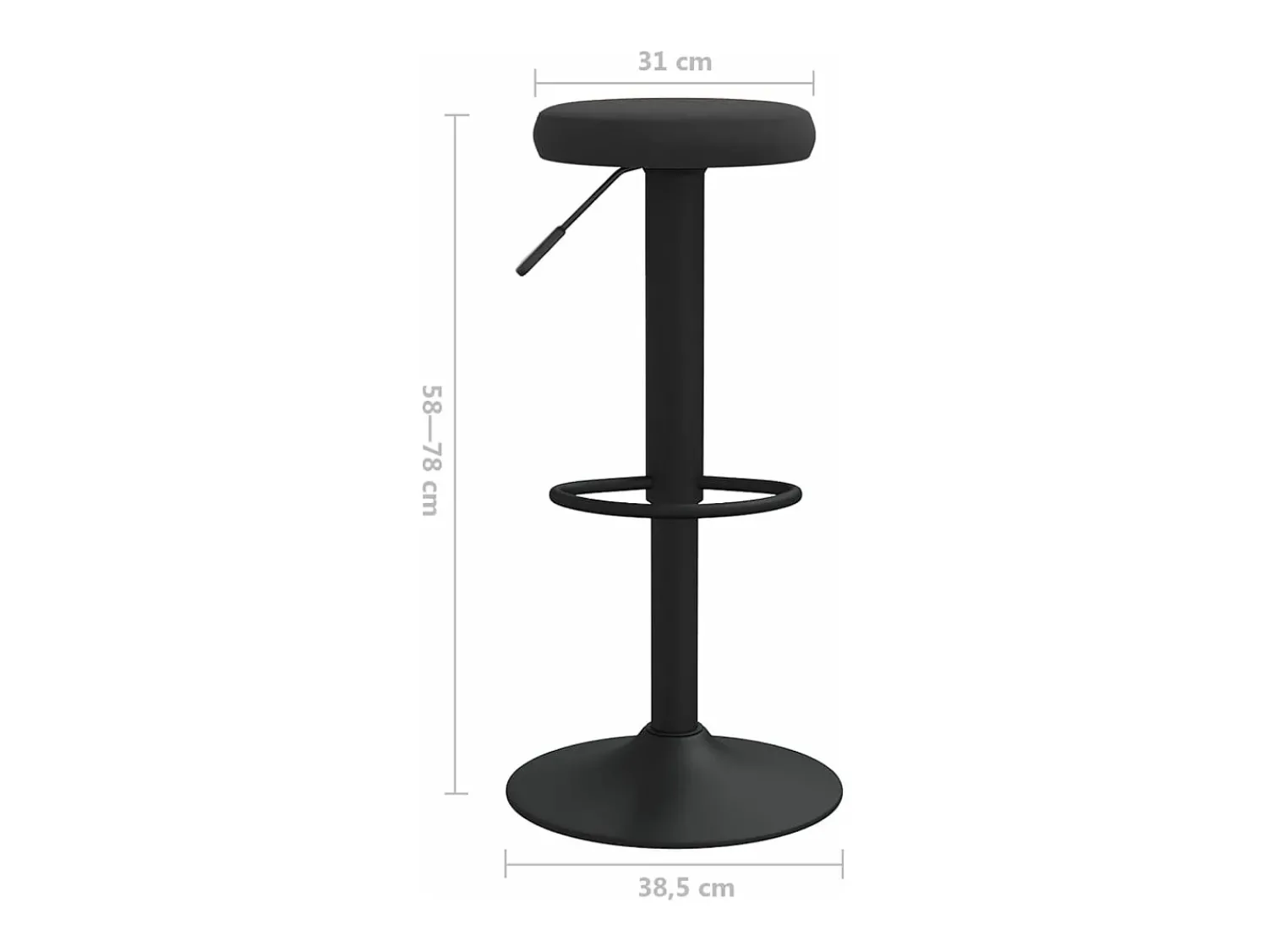 Banco*vidaxl Bancos de bar 2 pcs veludo Preto