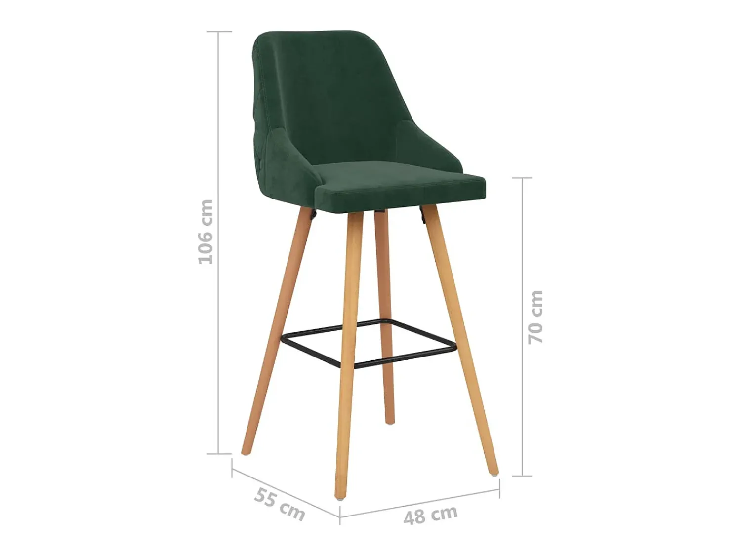 Outlet vidaxl Bancos de bar 2 pcs veludo -escuro Verde