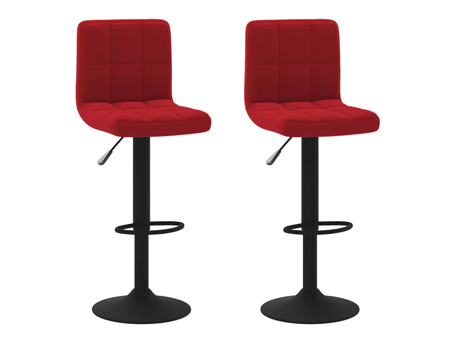 Banco*vidaxl Bancos de bar 2 pcs veludo tinto Vermelho
