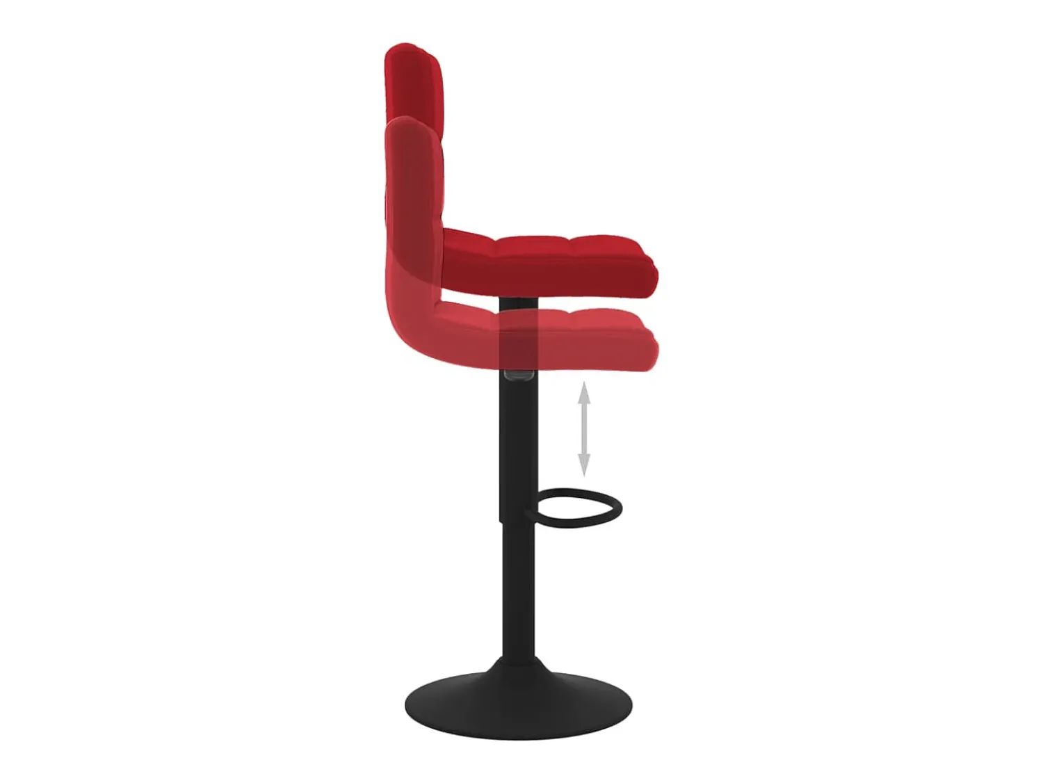 Banco*vidaxl Bancos de bar 2 pcs veludo tinto Vermelho