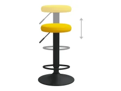 vidaxl Bancos de bar 2 pcs veludo mostarda Amarelo