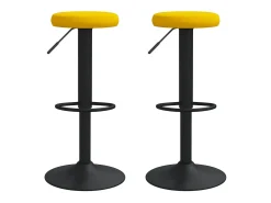 vidaxl Bancos de bar 2 pcs veludo mostarda Amarelo