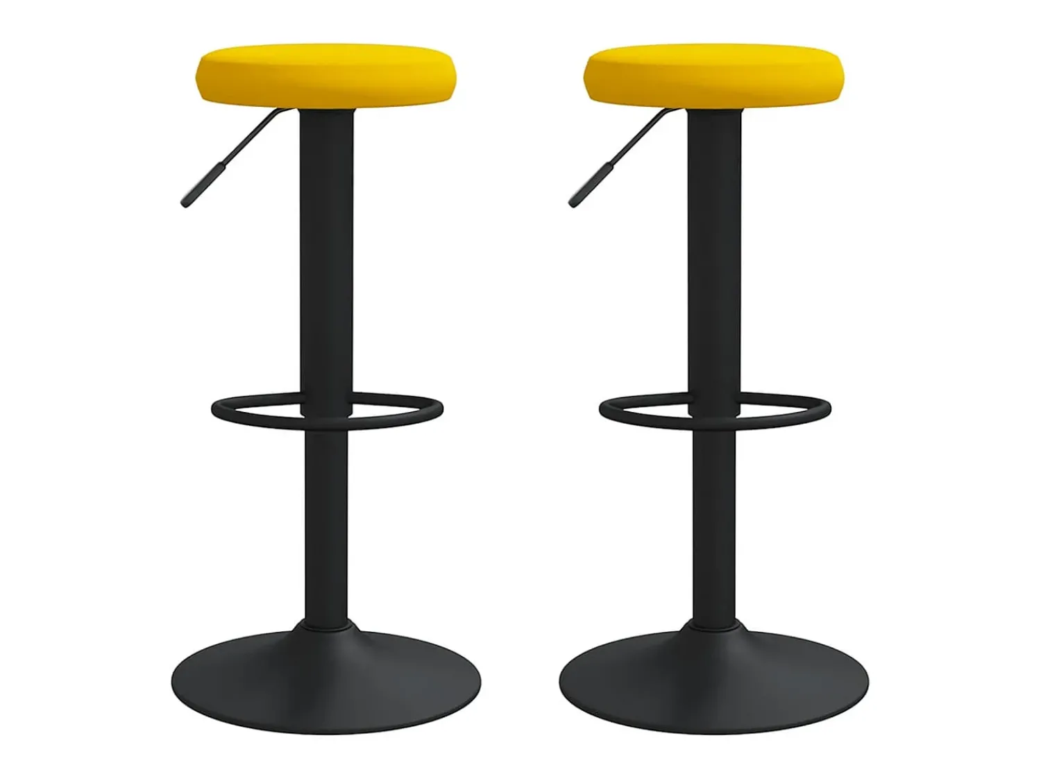 vidaxl Bancos de bar 2 pcs veludo mostarda Amarelo