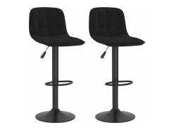 Banco* Bancos de bar 2 pcs veludo PT779547 Preto