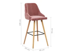 vidaxl Bancos de bar 2 pcs veludo^ Banco