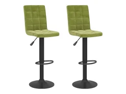 Banco*vidaxl Bancos de bar 2 pcs veludo -claro Verde