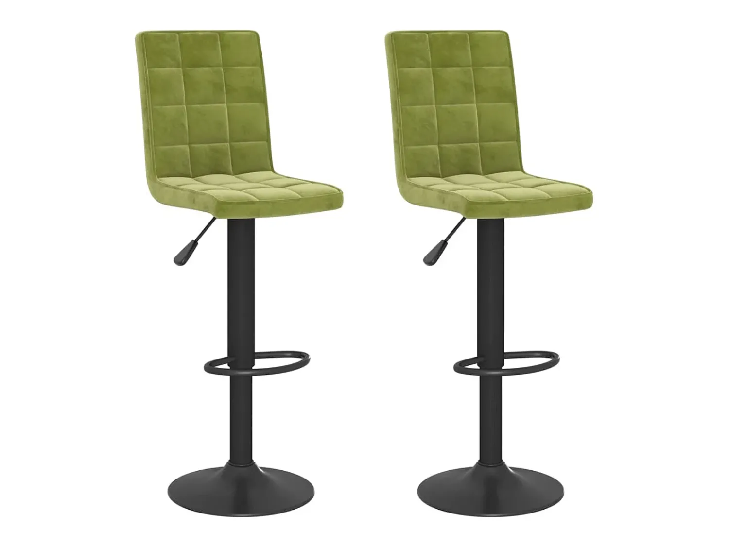 Banco*vidaxl Bancos de bar 2 pcs veludo -claro Verde