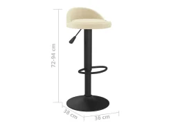 Banco|vidaxl Bancos de bar 2 pcs veludo Creme