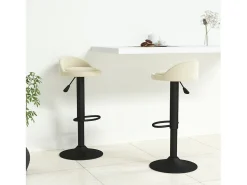 Banco|vidaxl Bancos de bar 2 pcs veludo Creme