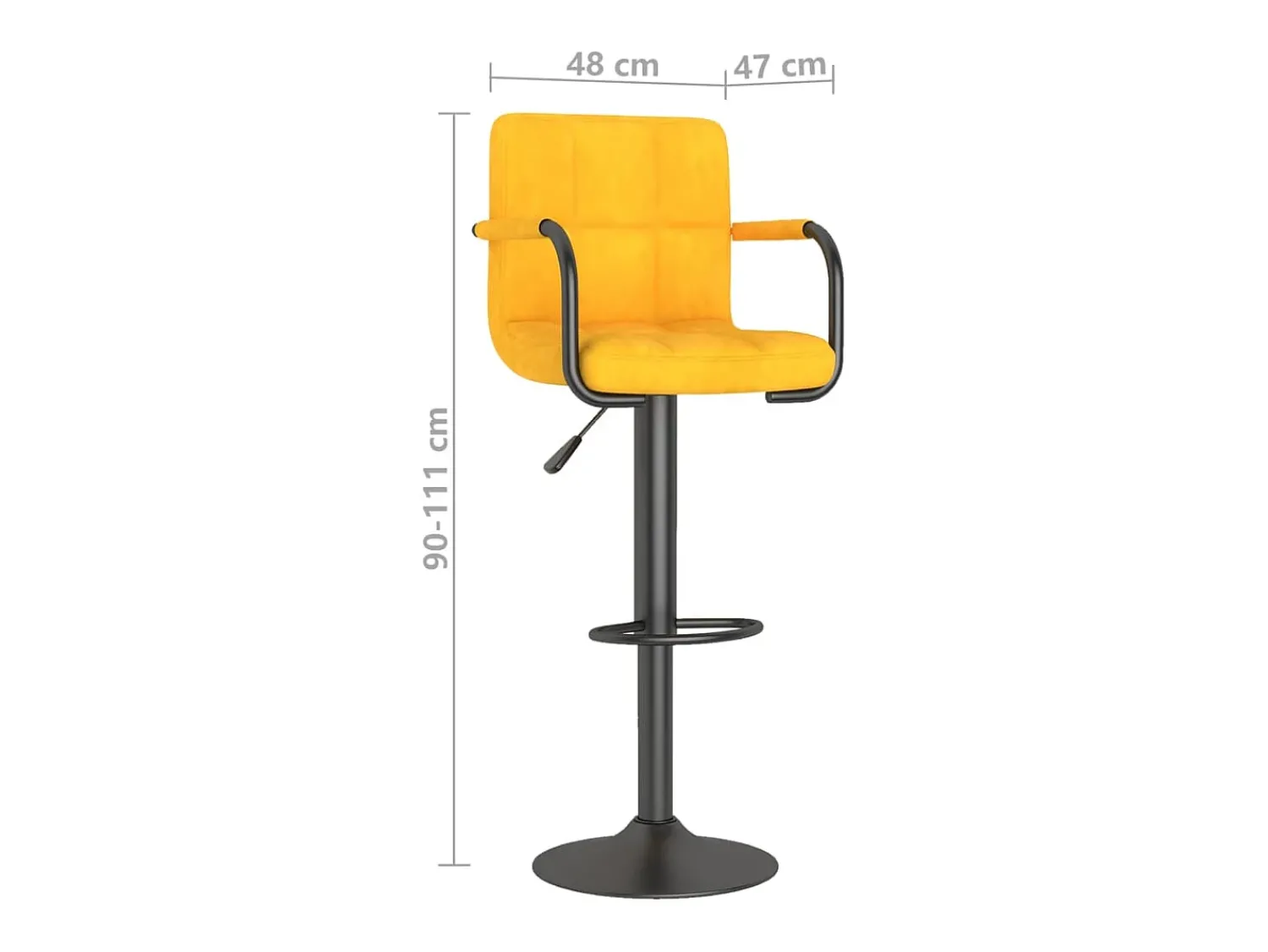 Outlet vidaxl Bancos de bar 2 pcs veludo mostarda Amarelo