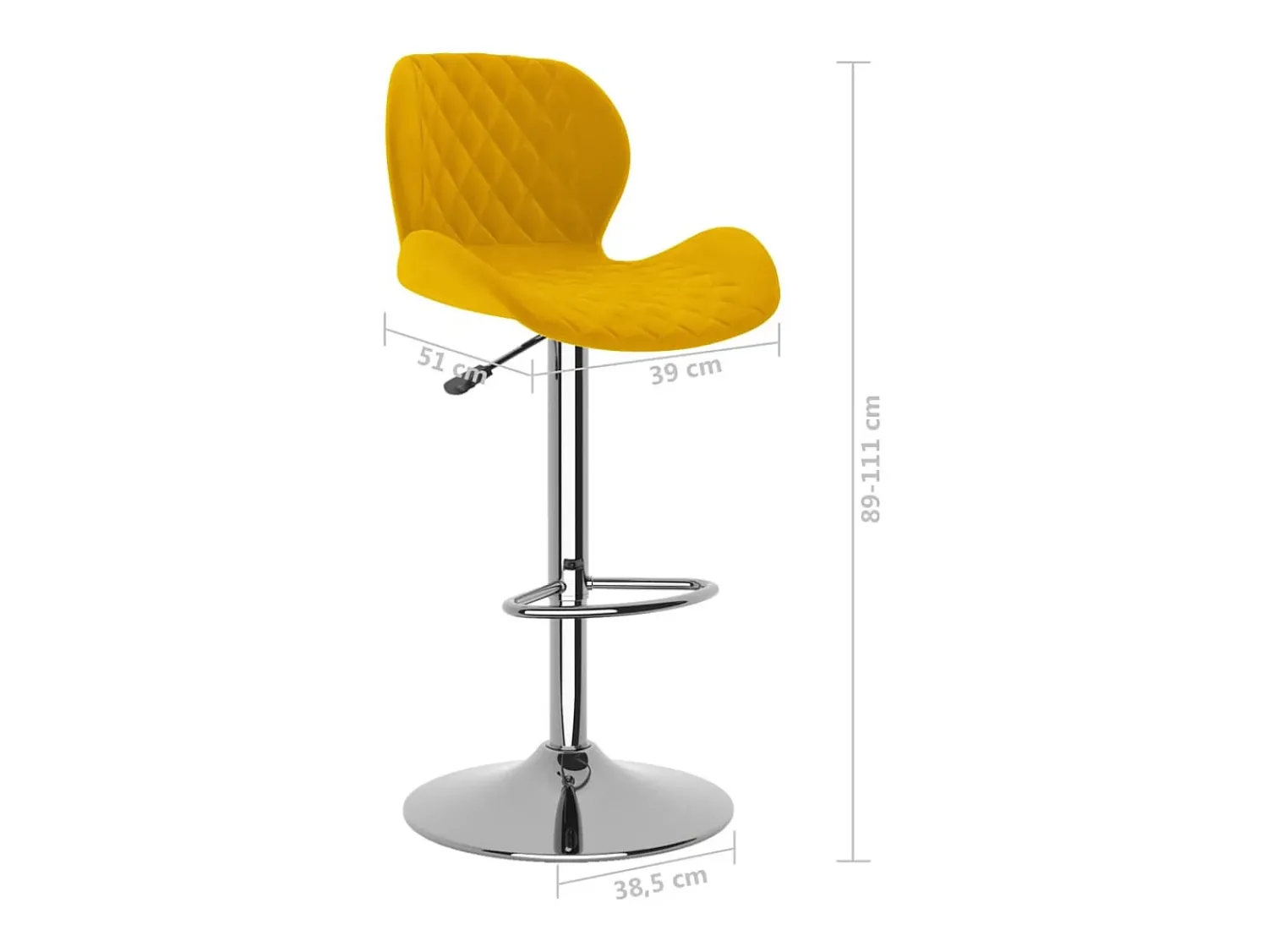 vidaxl Bancos de bar 2 pcs veludo mostarda^ Banco