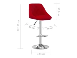 Banco|vidaxl Bancos de bar 2 pcs veludo tinto Vermelho
