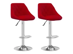 Banco|vidaxl Bancos de bar 2 pcs veludo tinto Vermelho