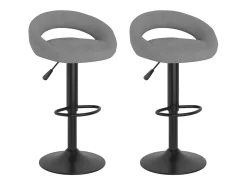 Banco*vidaxl Bancos de bar 2 pcs veludo -claro Cinzento