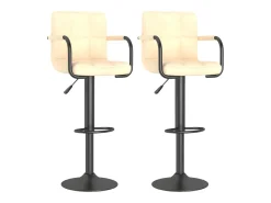 Banco|vidaxl Bancos de bar 2 pcs veludo Creme