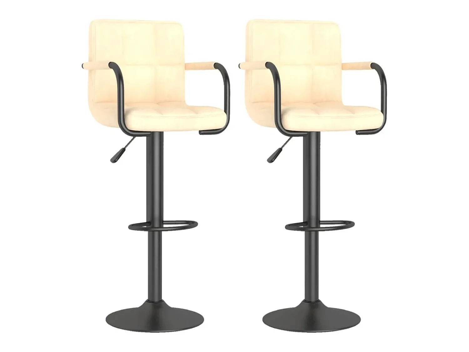 Banco|vidaxl Bancos de bar 2 pcs veludo Creme