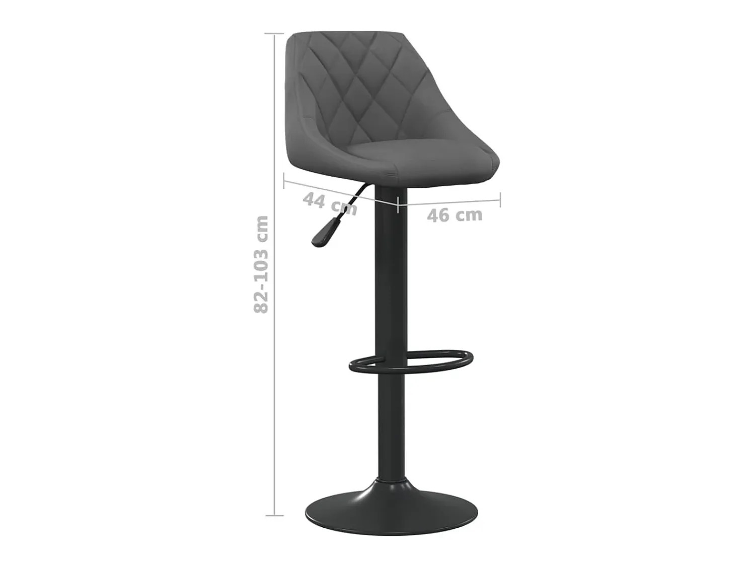 Banco*vidaxl Bancos de bar 2 pcs veludo -escuro Cinzento