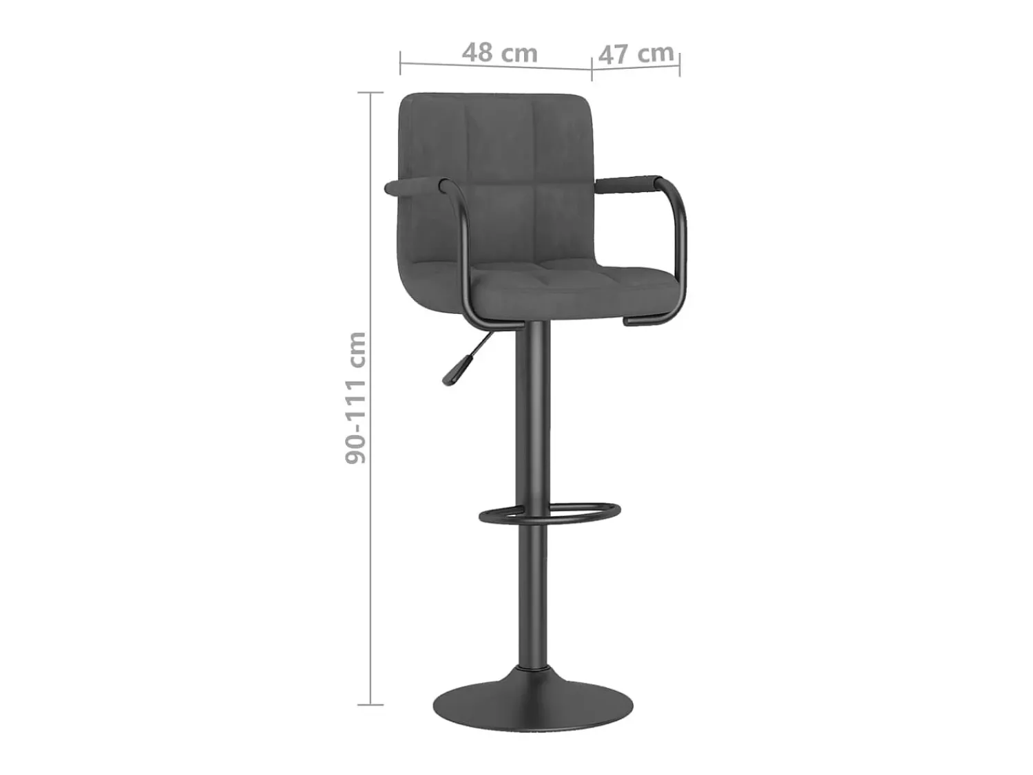 Banco|vidaxl Bancos de bar 2 pcs veludo -escuro Cinzento