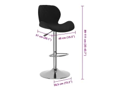Banco*vidaxl Bancos de bar 2 pcs veludo Preto