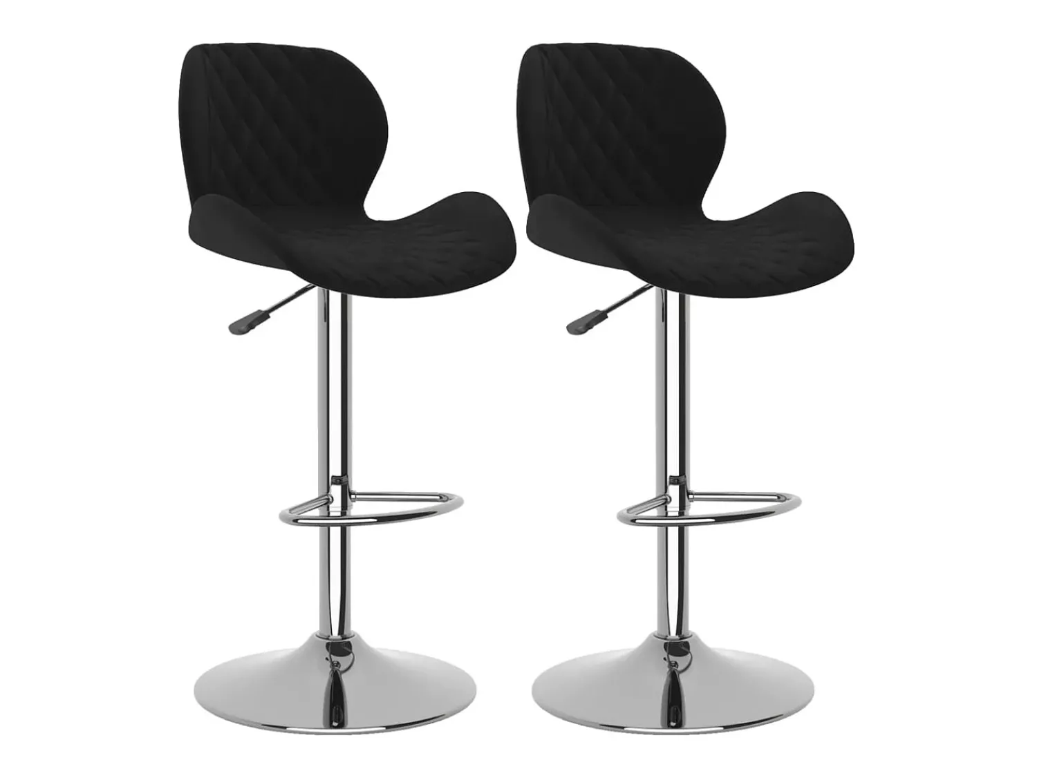Banco*vidaxl Bancos de bar 2 pcs veludo Preto