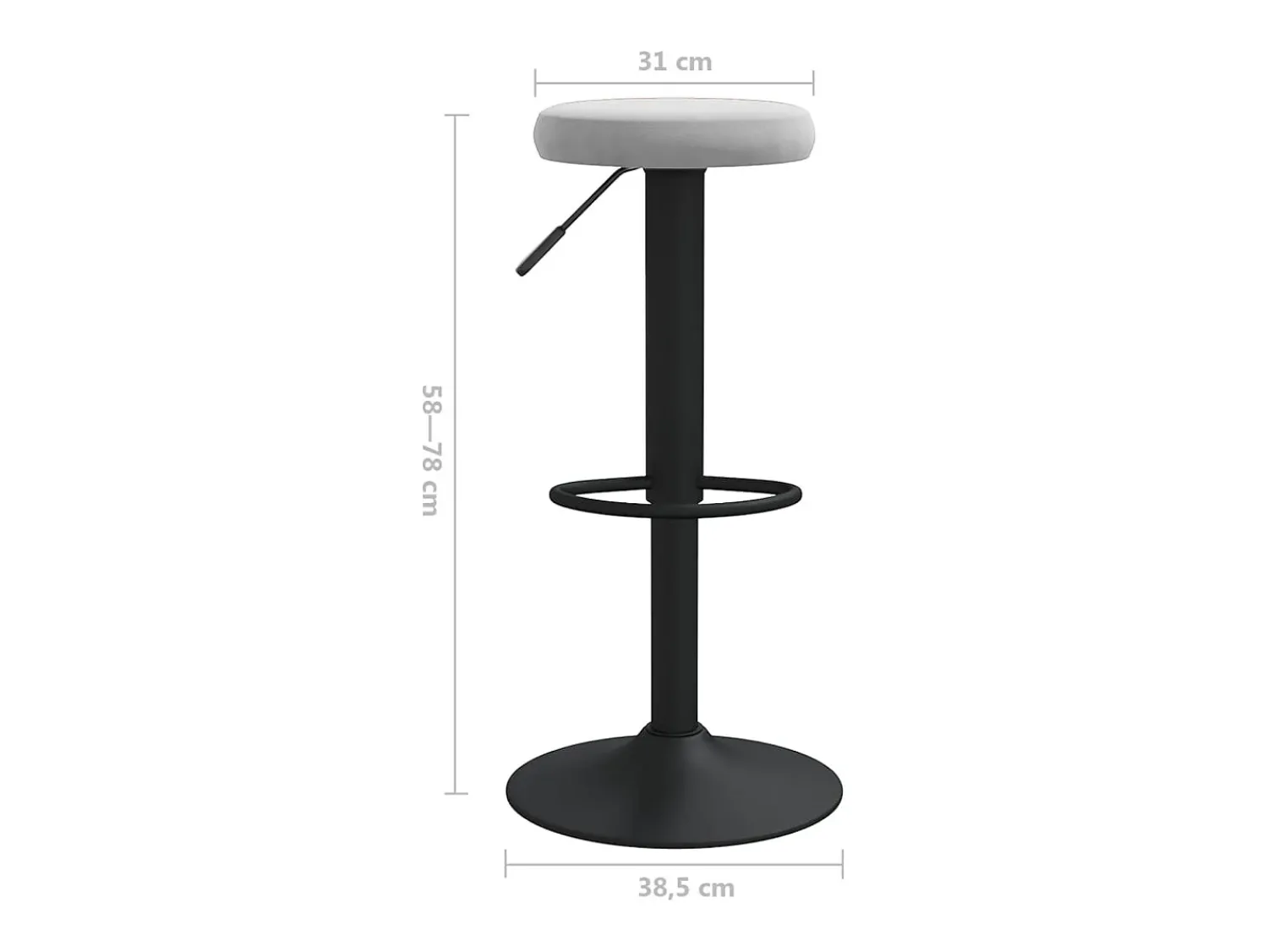 Banco|vidaxl Bancos de bar 2 pcs veludo -claro Cinzento