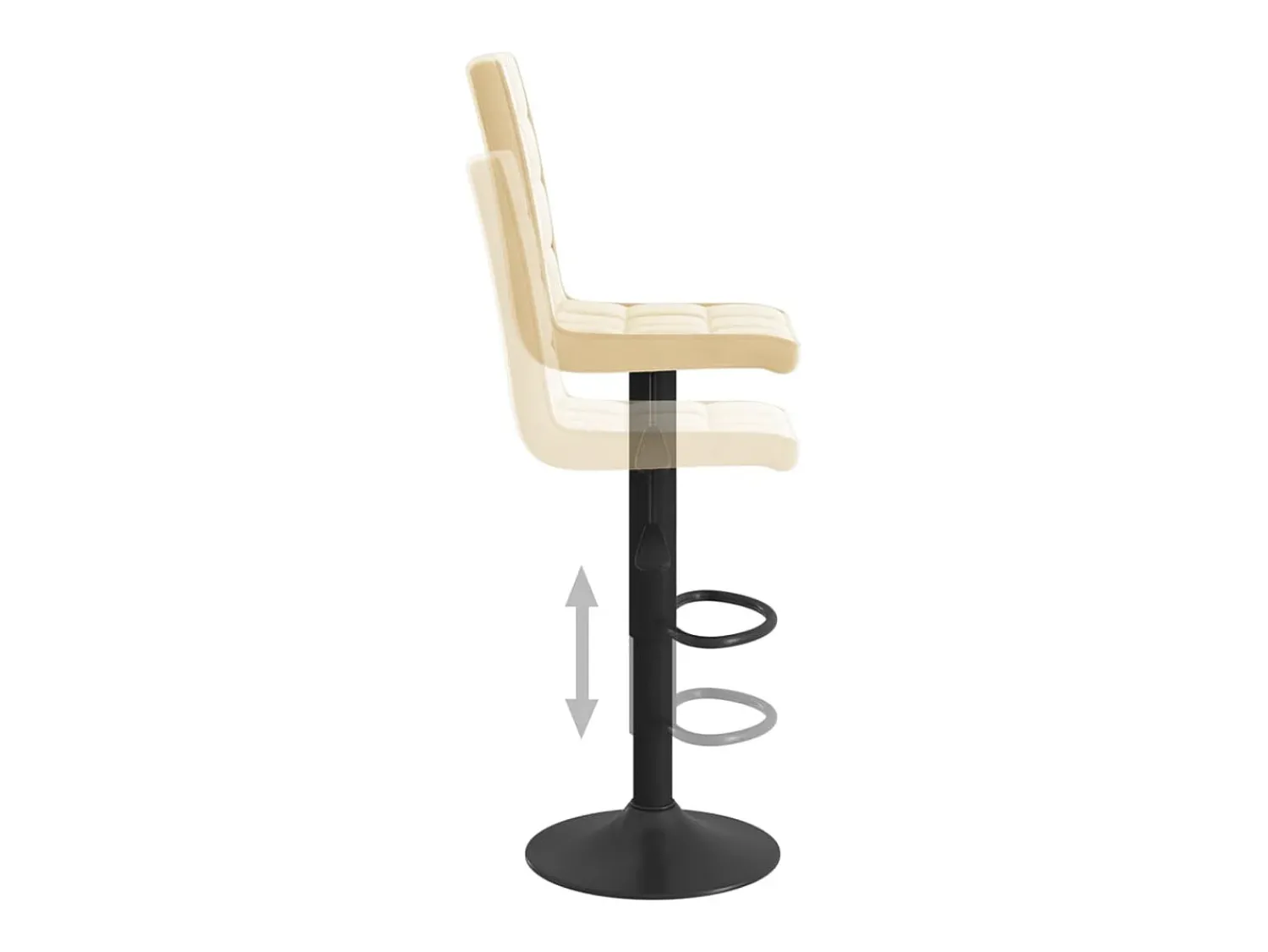 Clearance vidaxl Bancos de bar 2 pcs veludo Creme