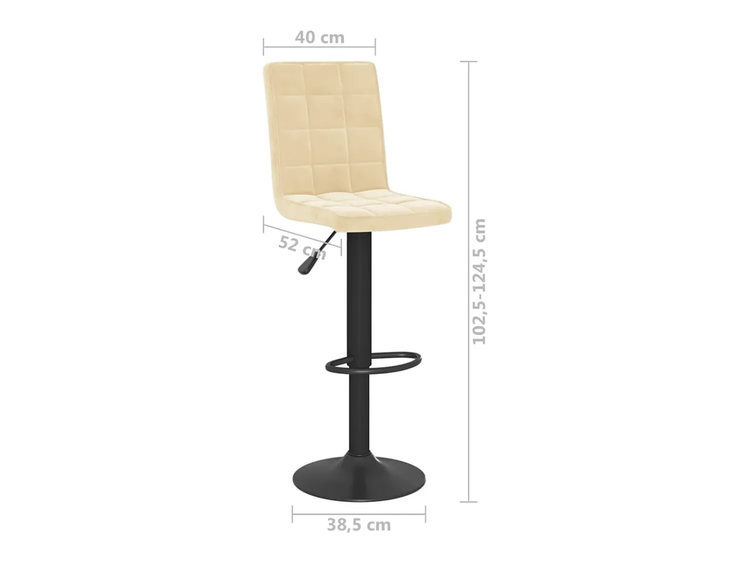 Clearance vidaxl Bancos de bar 2 pcs veludo Creme