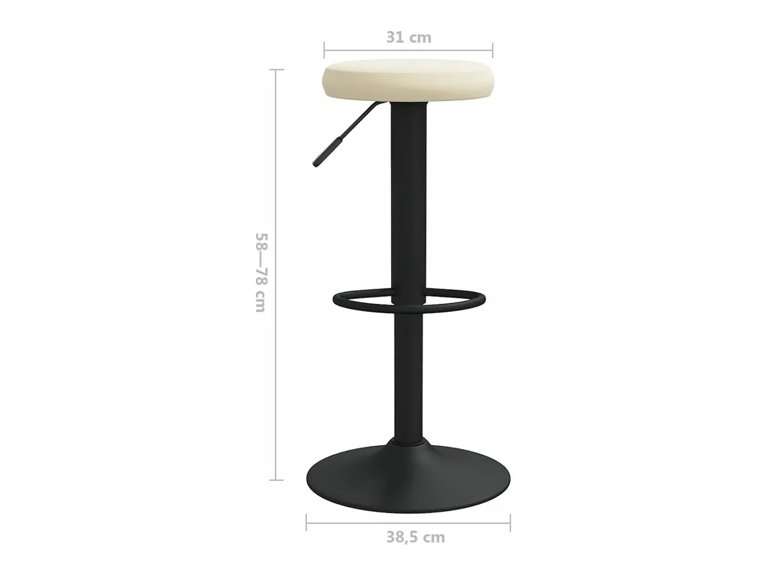 Banco|vidaxl Bancos de bar 2 pcs veludo Creme