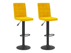Bancos de bar 2 pcs veludo mostarda PT627578^ Banco