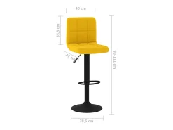 Banco|vidaxl Bancos de bar 2 pcs veludo mostarda Amarelo