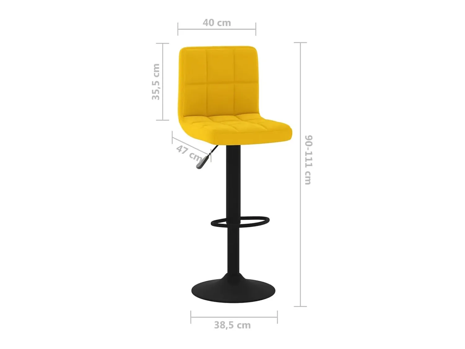 Banco|vidaxl Bancos de bar 2 pcs veludo mostarda Amarelo