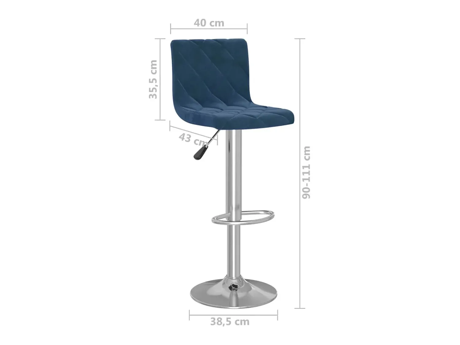 Banco|vidaxl Bancos de bar 2 pcs veludo Azul