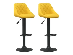 Banco*vidaxl Bancos de bar 2 pcs veludo mostarda Amarelo