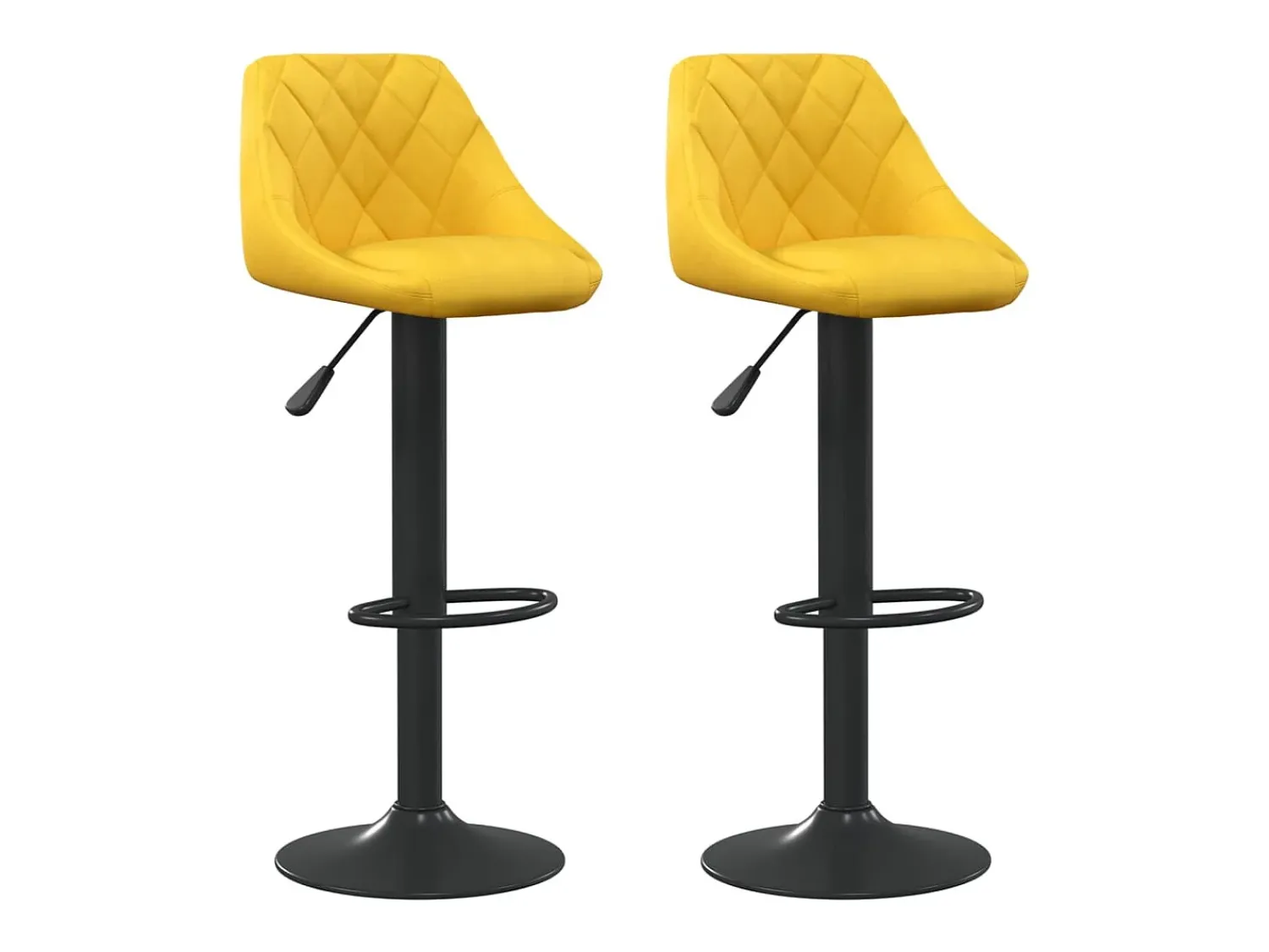 Banco*vidaxl Bancos de bar 2 pcs veludo mostarda Amarelo