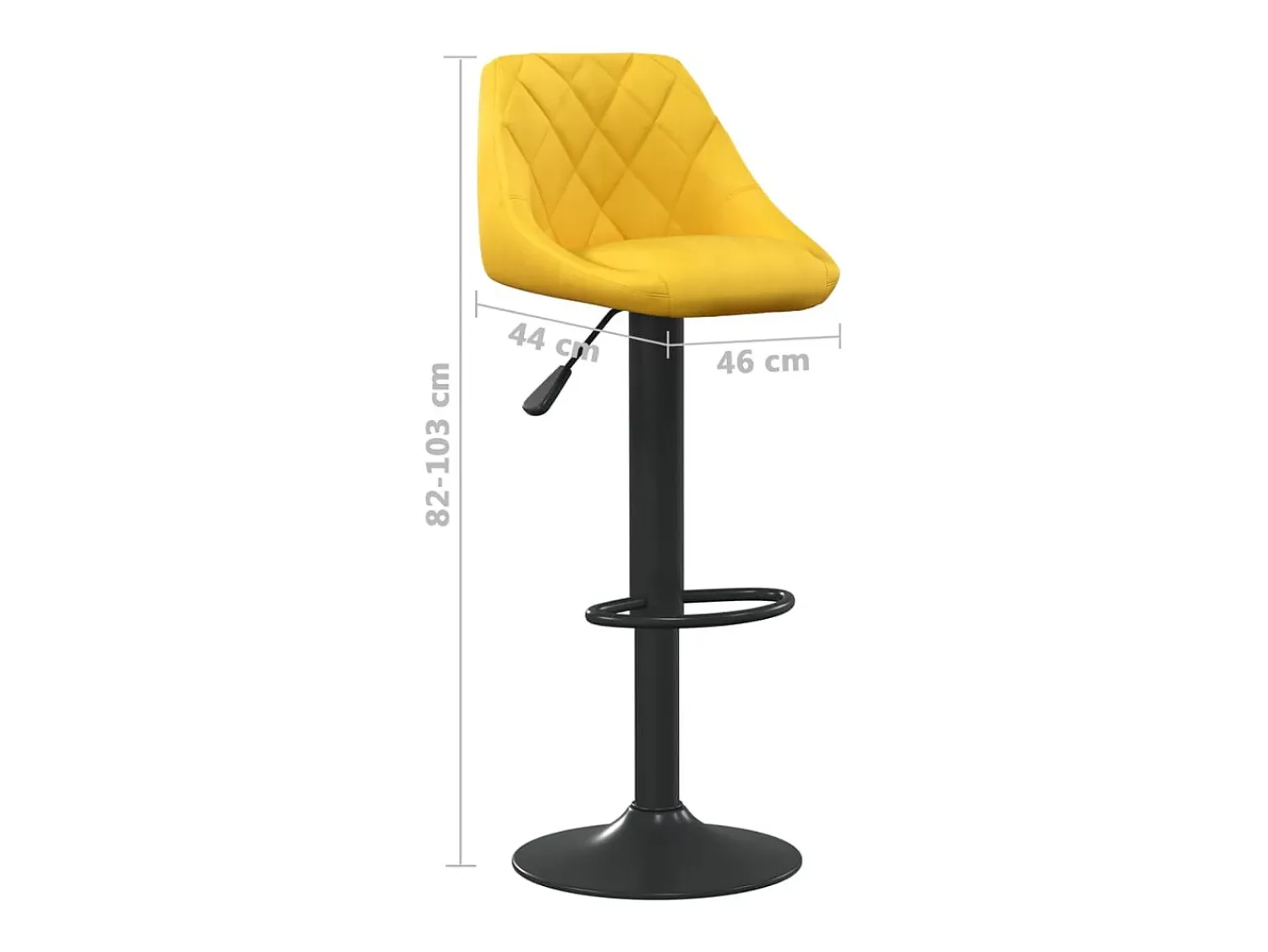 Banco*vidaxl Bancos de bar 2 pcs veludo mostarda Amarelo