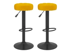 Banco|vidaxl Bancos de bar 2 pcs veludo mostarda Amarelo