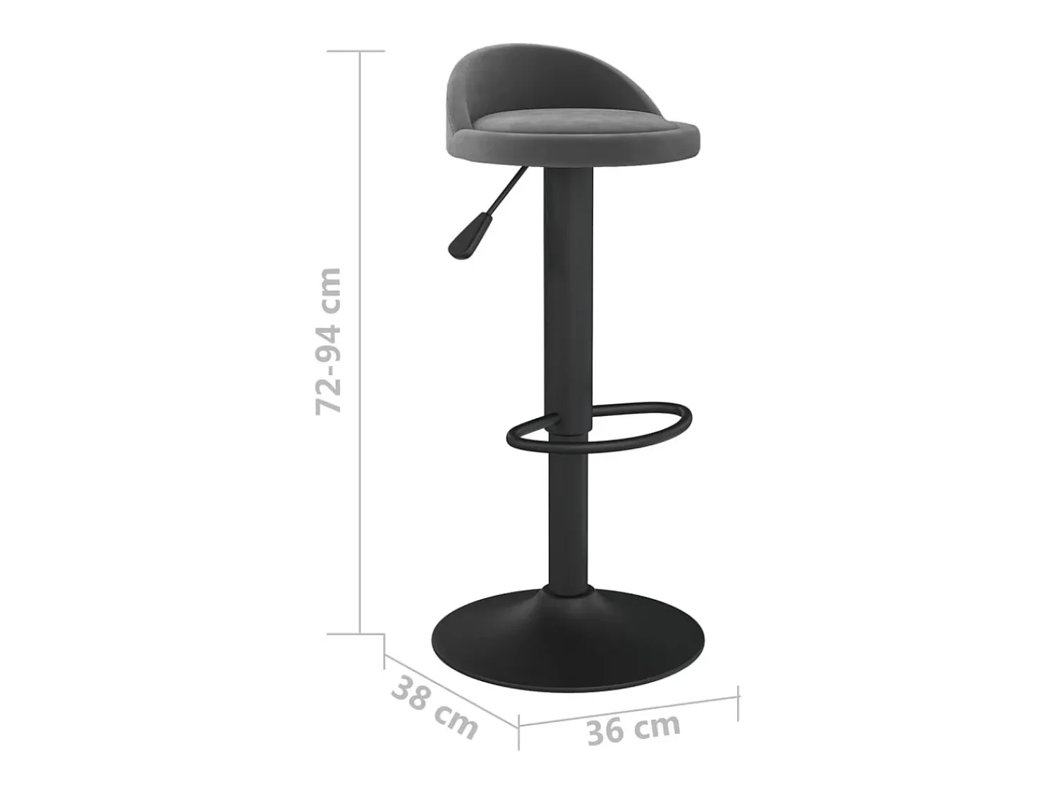 vidaxl Bancos de bar 2 pcs veludo -escuro Cinzento