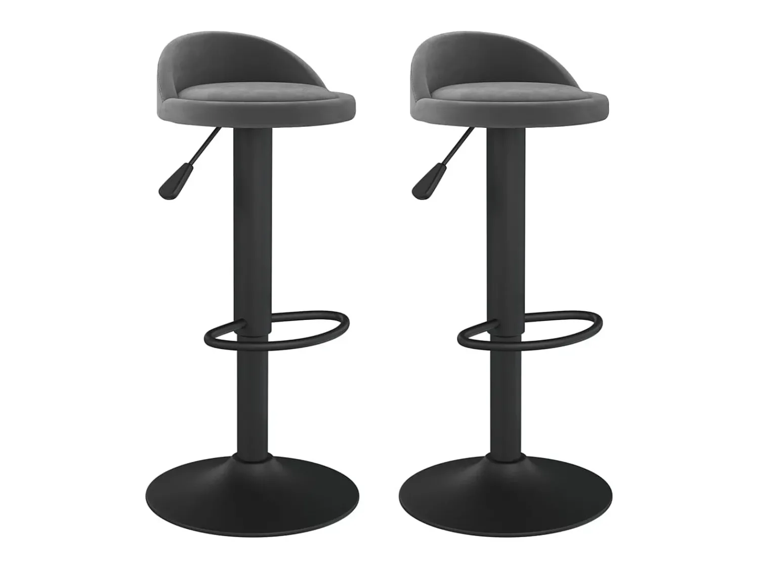 vidaxl Bancos de bar 2 pcs veludo -escuro Cinzento