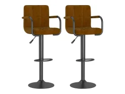 Banco*vidaxl Bancos de bar 2 pcs veludo Castanho